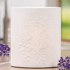 Belvaro Porcelain Floral LED Table Lamp in White - UK