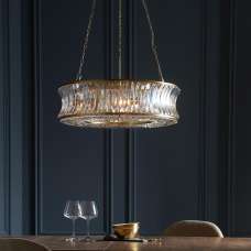 Bemidji Crystal Glass Chandelier Ceiling Light In Chrome - UK
