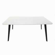 Benecia Large Wooden Dining Table in White and Black - UK