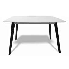Benecia Small Wooden Dining Table in White and Black - UK