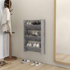 Benicia Wall Shoe Cabinet With 3 Shelves In Concrete Effect - UK