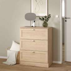 Bensalem Wooden Chest Of 3 Drawers In Jackson Hickory - UK