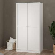 Bensalem Wooden Wardrobe With 2 Doors In White - UK