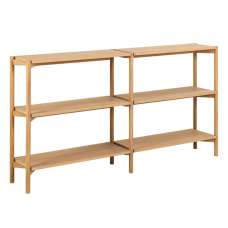Benson Wide Wooden Bookcase With 4 Shelves In Oak - UK