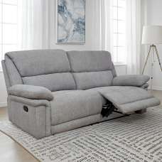 Bentley Fabric Manual Recliner 3 Seater Sofa in Grey - UK