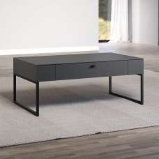 Benvia Wooden Coffee Table with 1 Drawer in Anthracite and Evoke Oak - UK