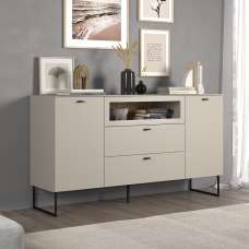 Benvia Wooden Sideboard with 2 Doors 2 Drawers in Cashmere and Evoke Oak - UK