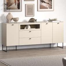 Benvia Wooden Sideboard with 3 Doors 2 Drawers in Cashmere and Evoke Oak - UK