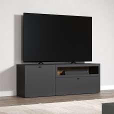 Benvia Wooden TV Stand with 2 Doors in Anthracite and Evoke Oak - UK