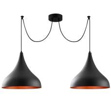 Berceste 2 Lights Metal Ceiling Pendant Light in Black - UK