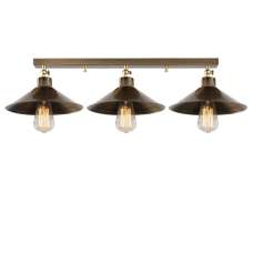 Berceste 3 Light Metal Cone-Shaped Ceiling Light in Vintage - UK