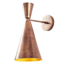 Berceste Metal Cone Wall Lamp in Gold - UK