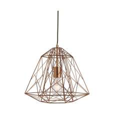 Bern Geomectric Cage Ceiling Pendant Light In Shiny Copper - UK