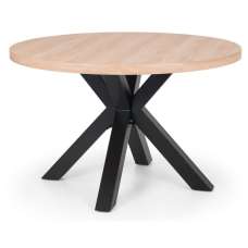 Bacca Round Wooden Dining Table In Oak - UK