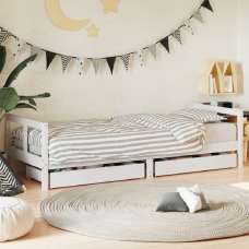 Berwyn 80x200cm Wooden Children Daybed In White - UK
