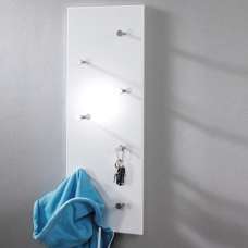 Berwyn Wooden Coat Rack In White And Chrome - UK