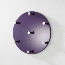 Berwyn Wooden Round Coat Rack Panel In Loganberry And Chrome - UK