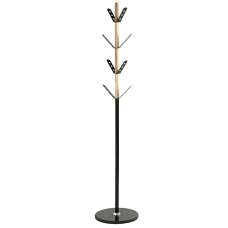Bessemer Metal Coat Stand With Marble Base In Black Natural - UK