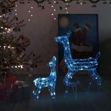 Bethany 160 LED Acrylic Christmas Family Reindeer - Blue - UK