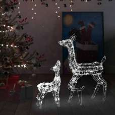 Bethany 160 LED Acrylic Christmas Family Reindeer - Cold White - UK