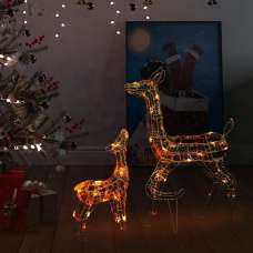 Bethany 160 LED Acrylic Christmas Family Reindeer - Colourful - UK