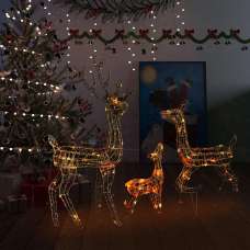 Bethany 300 LED Acrylic Christmas Family Reindeer - Colourful - UK