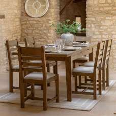 Bethesda Wooden Extending Dining Table With 6 Natural Chairs - UK