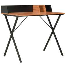 Beverly Wooden Laptop Desk In Black And Brown - UK