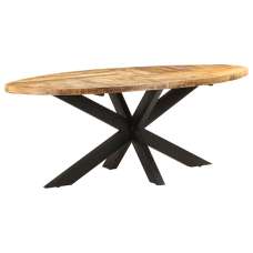Bevis Oval Large Mango Wood Dining Table In Natural - UK