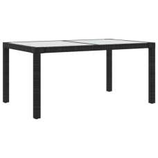 Bexter Glass Top Garden Dining Table Rectangular In Black White - UK