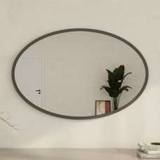 Beyo Oval Wooden Wall Mirror in Anthracite - UK