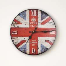 Biagio Wooden Vintage UK Design Wall Clock In Multicolour - UK