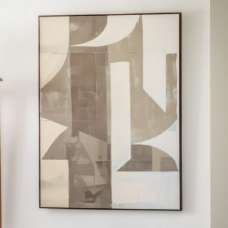 Biloxi Canvas Abstract Wall Art In Brown Frame - UK