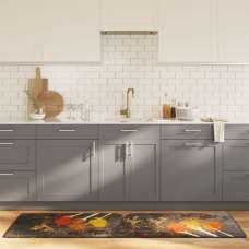 Biloxi Polyester Anti-Slip Kitchen Rug - Blue - UK