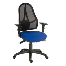 Bingley Home Office Chair In Blue Fabric With Mesh Back - UK