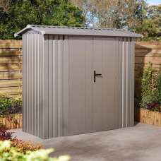 Bismarck 8x4 Galvanized Steel Grey Garden Shed With Foundation Kit - UK