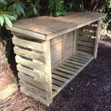 Blackfriars Large Wooden Garden Log Store In Natural - UK
