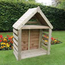 Blackfriars Wooden Garden Tringle Log Store In Natural - UK