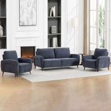 Blake Fabric 3+1+1 Seater Sofa Set in Denim Blue - UK