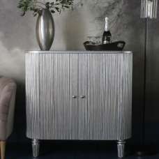 Blarney Wooden Bar Cabinet With 2 Doors In Silver - UK