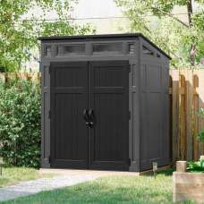Bliss 6x5 Garden Reinforced Resin Storage Cabinet in Grey and Anthracite - UK