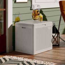 Bliss Reinforced Resin Garden 83L Storage Box in Light French Grey - UK