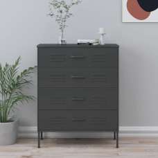 Bodmin Steel Chest Of 4 Drawers In Anthracite - UK