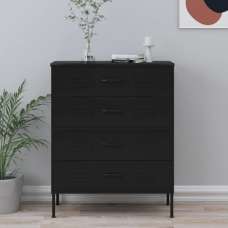 Bodmin Steel Chest Of 4 Drawers In Black - UK