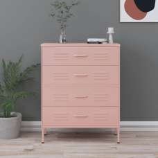 Bodmin Steel Chest Of 4 Drawers In Pink - UK