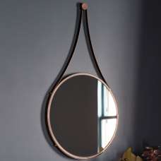 Bogota Small Round Wall Mirror With Aged Bronze Iron Frame - UK