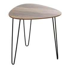 Bohemia Large Wooden End Table With Metal Legs In Dark Oak - UK
