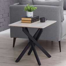 Bolivia Ceramic Lamp Table Square In White Marble Effect - UK