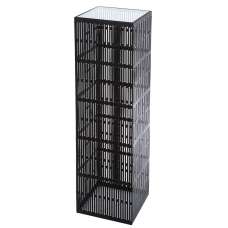 Bolivia Large Glass Metal Decorative Pillar In Black - UK