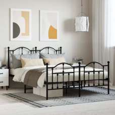 Bolivia Metal King Size Bed In Black - UK